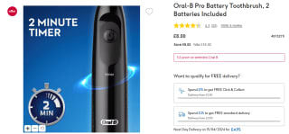 Oral-B Pro Battery Toothbrush for only £8