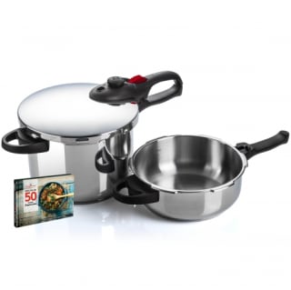 2 Ollas a Presión MAGEFESA Favorit Edición Especial de 3 y 6 litros + libro recetas gratis por 59€