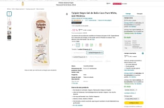 Gel Tulipán Negro de Baño Coco Pure White 650 ml por 1,33€