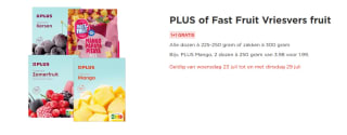 1+1 gratis op PLUS of Fast Fruit Vriesvers fruit