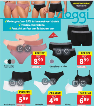 Sloggi vrouwen en mannen ondergoed vanaf €4,99 bij de Lidl