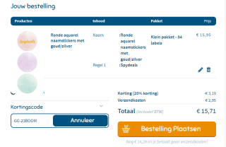 20% korting op je bestelling via Goedgemerkt