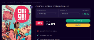 Olli Olli World Nintendo Switch: Only £4.09