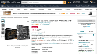 Gigabyte A620M S2H Placa Base AMD AM5 por 72,99€