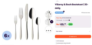 Villeroy & Boch Bestekset 30-delig voor €69,95 bij ibood