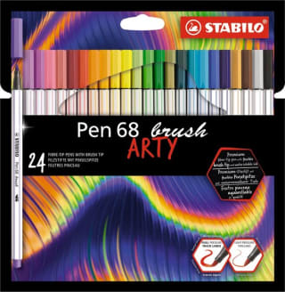 6x 24 Brushstift STABILO Pen 568 Arty etui voor €48,57 bij Bol