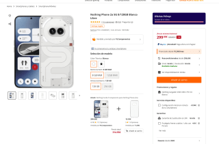 Nothing Phone 2a 5G 8GB 128GB Blanco Libre por solo 299€