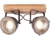 Brilliant Landelijke opbouwspot Carmen Wood 2-lichts voor €55,26 bij LampenTotaal