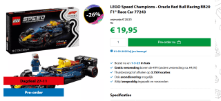 LEGO Speed Champions - Oracle Red Bull Racing RB20 F1® Race Car voor €19,95 bij Goodbricks