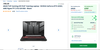 ASUS TUF Gaming A15 Laptop - £829