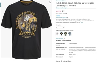 Camiseta Jack & Jones Jjskull Rock tee SS Crew Neck por 8,99€