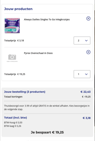 Gratis Pyrex ovenschaal twv 19,25 euro ( bij 1 of 2 actieproducten )