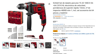 Einhell Set de taladro percutor TC-ID 1000 E Kit + 64 accesorios por 59,41€