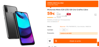 Motorola Moto E20 2/32GB por 59€