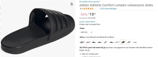Adidas Adilette Comfort uniseks-volwassene slides voor €19,95 bij Amazon