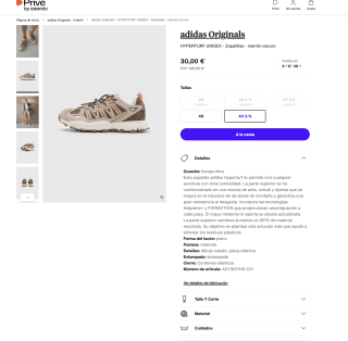 Zapatillas Adidas Originals HYPERTURF Unisex marrón oscuro por solo 30€
