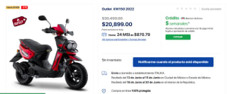 WS150 Chakalona por $20,899 en Italika Outlet