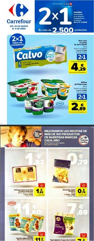 Folleto 2x1 en Carrefour Hasta el 9 de abril