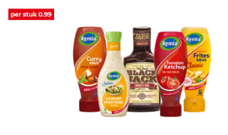 Alle Remia sauzen voor €0,99 bij Hoogvliet