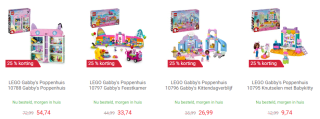 25% korting op alle LEGO bij Lobbes