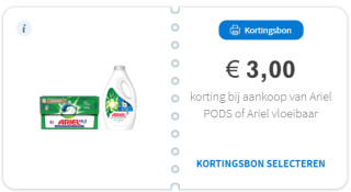E-coupons van o.a. Always, Febreze, Ariel, Dash, Gillette, ... tot - €3 per item