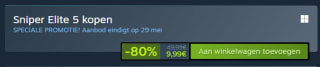 Sniper Elite 5 voor €9,99 via Steam