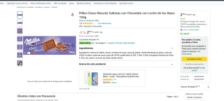 Milka Choco Biscuits Galletas con Chocolate Leche de los Alpes 150g por 2,35€ y 50% Descuento en 1 al comprar 2