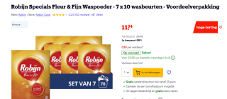 Robijn Specials waspoeder Fleur & Fijn - 7 x 10 wasbeurten - 70 wasbeurten voor €11,54 bij Bol