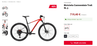 Bicicleta Cannondale Trail SL 3 por 719,40€