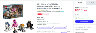 Lego Bouw je eigen droid (75392) voor €65,99 bij Cdiscount