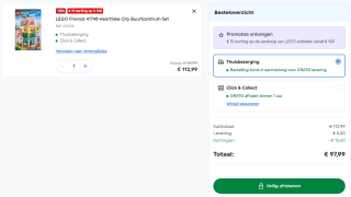 €15 korting bij besteding vanaf €100 aan Lego bij Smyths Toys