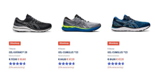 20% extra korting op geselecteerde items in de Asics Outlet