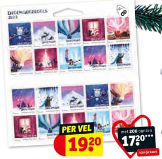 €2 korting op vel decemberzegels bij 200 punten op je Kruidvat kaart