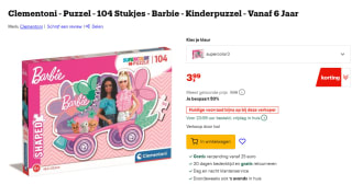Barbie puzzel voor €3,99 bij Bol