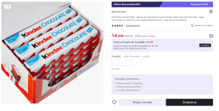 Pack 36 Chocolatina Kinder Maxi por 14.49€ (Cuenta Nueva 7.25€)