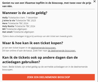 1+1 gratis op cinematickets voor de film Holly