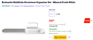 Brabantia SinkStyle Gootsteen Organizer voor €23,63 bij Bol