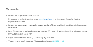 Film naar keuze bij Kinepolis + aangesloten partners (33 locaties) voor €7,99 via Tripper