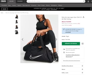 Bolso de viaje negro Gym Club 2.0 Nike Training por 10,62€