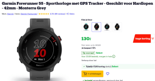 Garmin Forerunner 55 - Sporthorloge met GPS Tracker voor €130 met Bol select