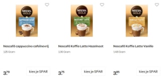 3x Nescafe oploskoffie voor €5,99 bij Spar