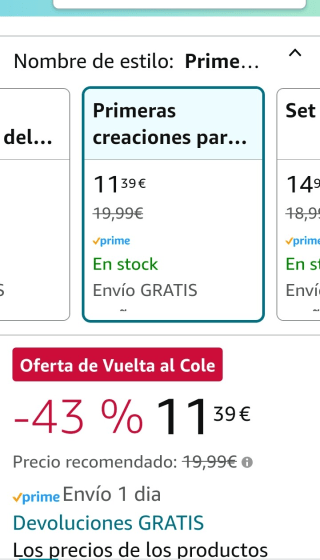 Play-Doh Primeras creaciones por 11,39€.