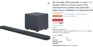 JBL Bar 500 Pro - Soundbar met Draadloze Subwoofer voor €368,59 bij Amazon