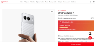 Smartphone One plus nord4 plus chargeur offert 100w à 399€