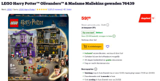 LEGO Harry Potter™ Olivanders™ & Madame Mallekins gewaden 76439 voor €59,99 bij Bol.