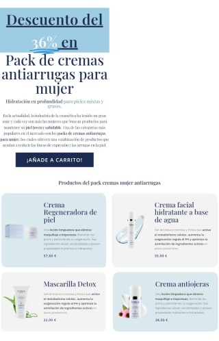 -36% en Pack Cremas mujer Antiarrugas Ydroa.