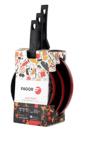 Set 3 Sartenes de Aluminio Inducción 20, 24 y 28 cm FAGOR Pousse por 19.99€