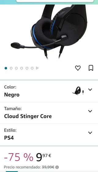 HyperX Cloud Stinger Core Auriculares Gaming por 9,97€.