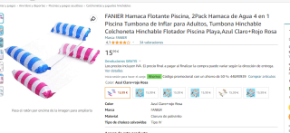 Pack x2 Hamacas de agua flotantes por solo 7.99€