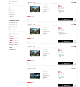 Descuento 15% extra en carrito Televisores Esta Noche en Mediamarkt